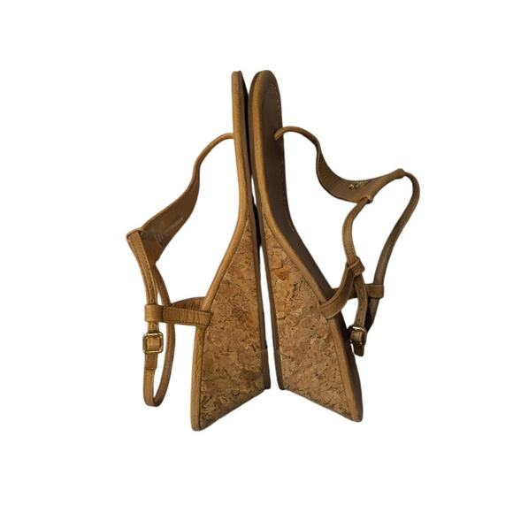 Tory Burch Britton Logo Cork Wedge Sandals Size 9.5 - Picture 5 of 9